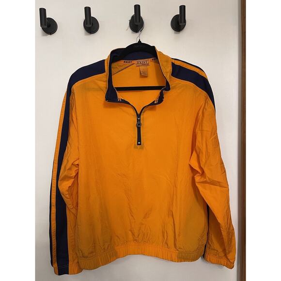 Exist Sports line mens pullover windbreaker Orange/blue size L - Picture 1 of 6